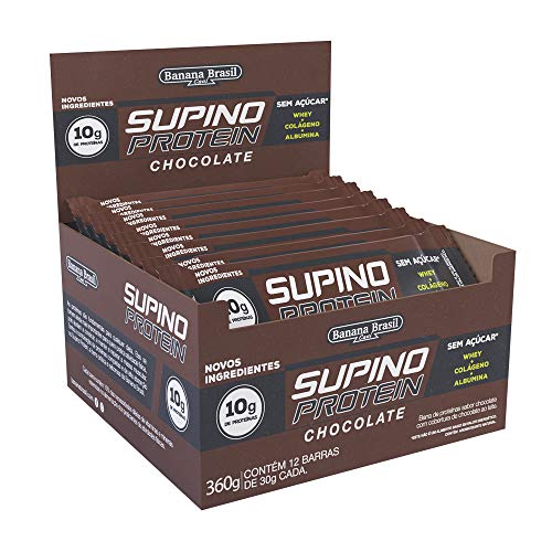 Barra de Proteína Banana Brasil Supino Protein Chocolate 12 Unidades