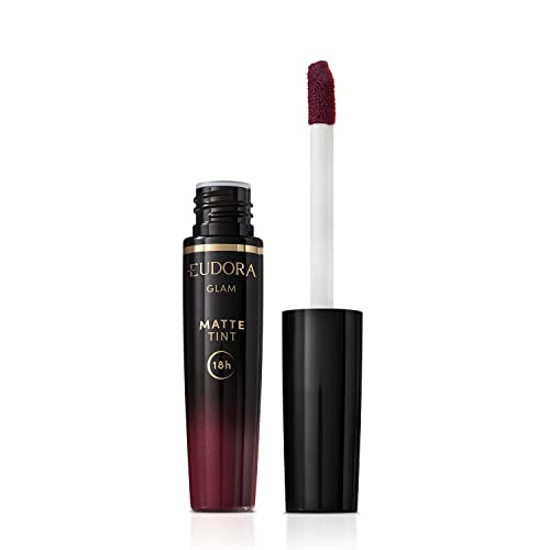 Batom Líquido Eudora Glam Matte Tint 18h Vinho Sublime