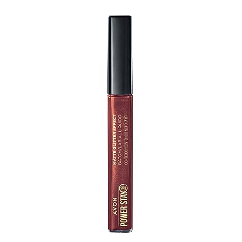 Batom Líquido Matte Glitter Effect Avon Power Stay