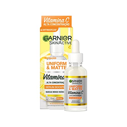 Sérum Clareador Facial Antimarcas Garnier Skin Uniform & Matte Vitamina C 15ml