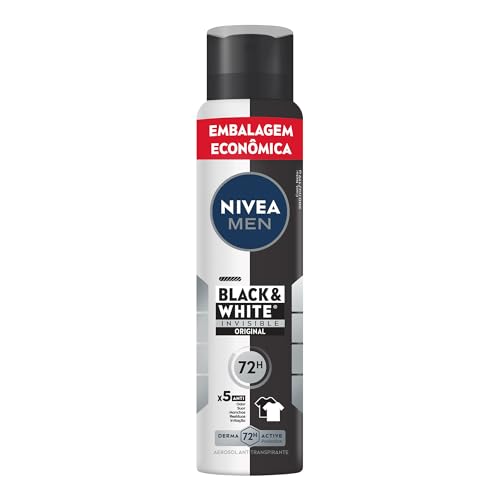 Desodorante Antitranspirante Masculino Aerosol Nivea Men Black & White Invisible 72h 150ml