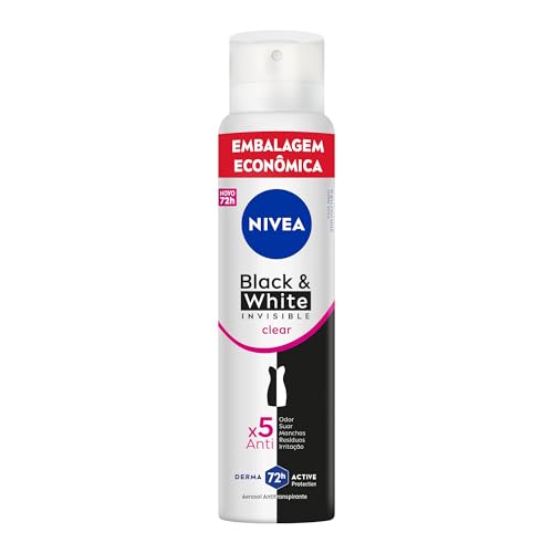 Desodorante Antitranspirante Aerosol Feminino Nivea Invisible Black & White Clear 48h 200ml