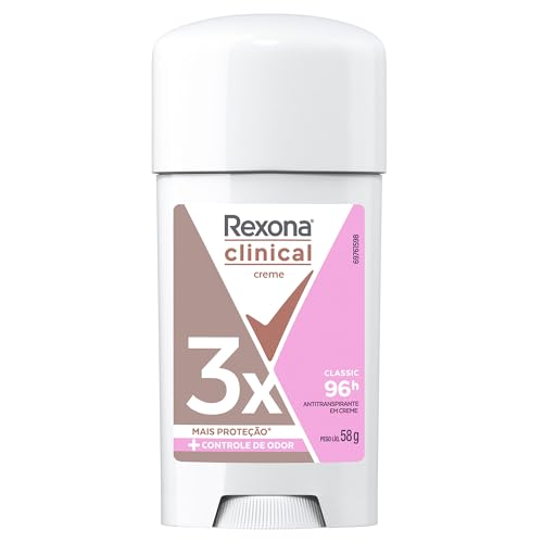 Desodorante Antitranspirante Feminino Stick Creme Rexona Clinical Classic 96h 58g