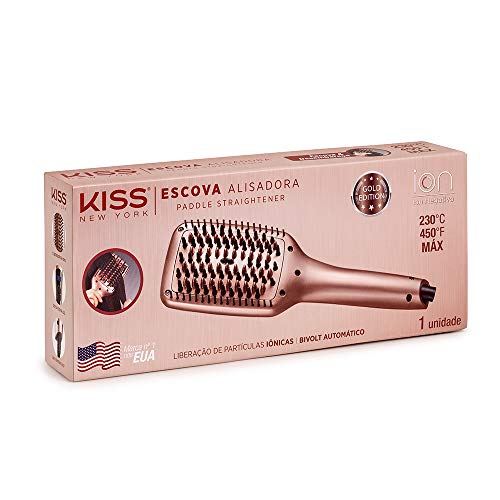 Escova Alisadora Kiss New York Gold Edition