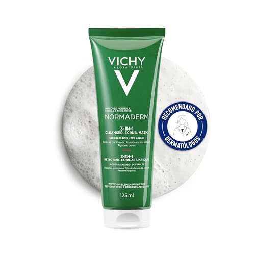 Máscara Esfoliante e Gel de Limpeza 3 em 1 Vichy Normaderm 125ml