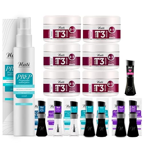 Gel para unhas T3 Nati Profissional Branco Puro UV/LED 3 em 1
