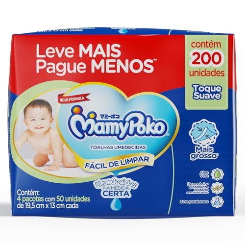 Lenço Umedecido MamyPoko Toque Suave 200 Unidades