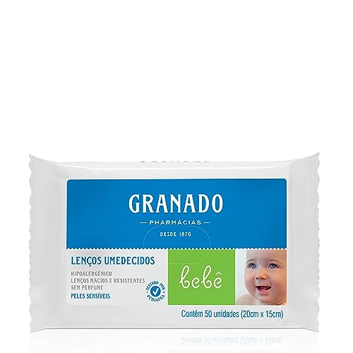 Lenço Umedecido Granado Bebê Peles Sensíveis 50 Unidades