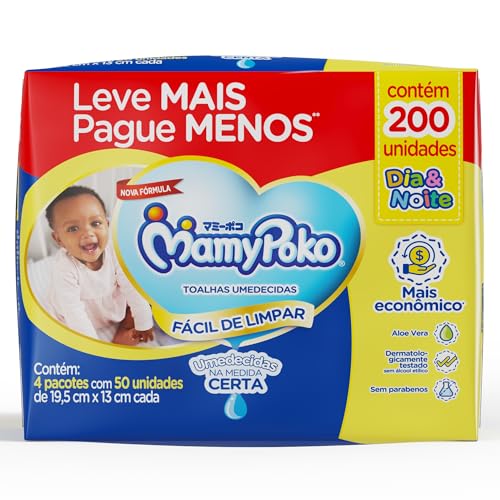 Lenço Umedecido MamyPoko Dia&Noite 200 Unidades