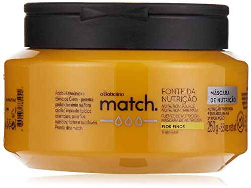 Máscara Capilar O Boticário Match Liso Prolongado 250g