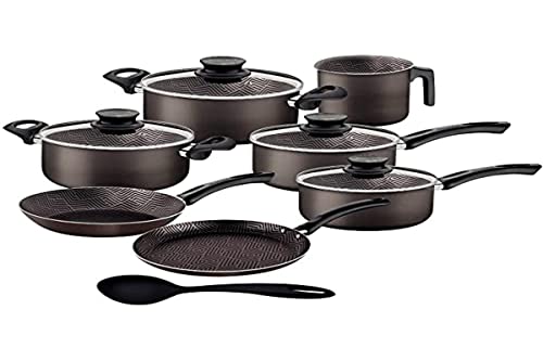 Jogo de Panelas Antiaderente em Alumínio Tramontina Paris Starflon Max Chumbo 7 Peças