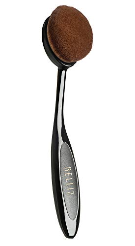 Pincel para Base Oval Rosto Belliz Preto/Marrom