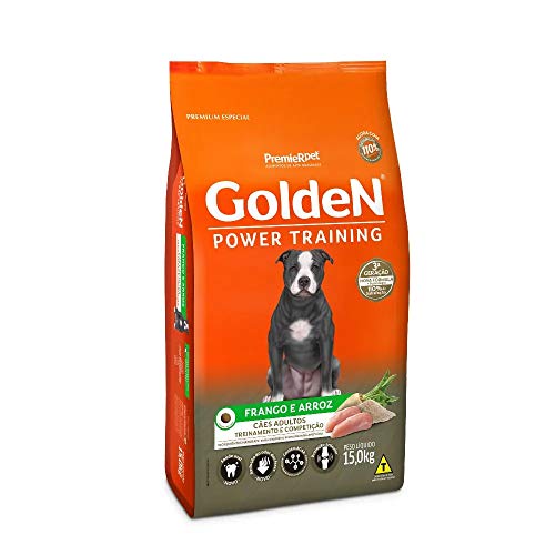 Ração Seca PremieR Pet Golden Power Training Cães Adultos Frango e Arroz 15kg