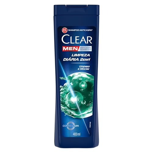 Shampoo Anticaspa Clear Men Limpeza Diária 2 em 1 400ml