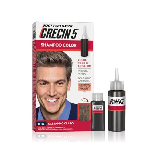 Shampoo Tonalizante Color Grecin 5 Just For Men Castanho Claro 60ml