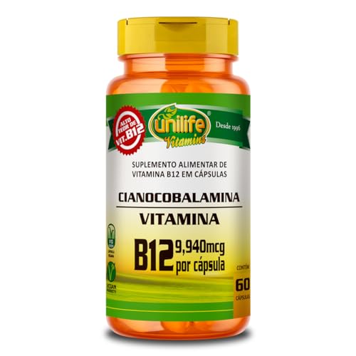 Vitamina B12 Unilife Cianocobalamina 60 Cápsulas