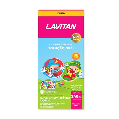 Vitamina Infantil Lavitan Kids Sabor Tutti-Frutti Solução Oral 240ml